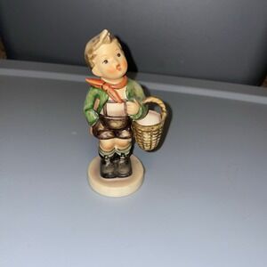 Goebel Hummel Village Boy Figurine 51 2/0 W Germany Vintage Porcelain Boy Basket